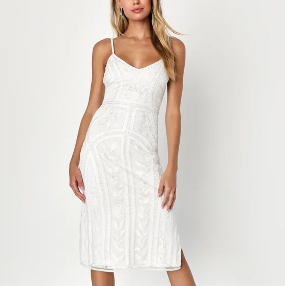 Beaded white dress (large)